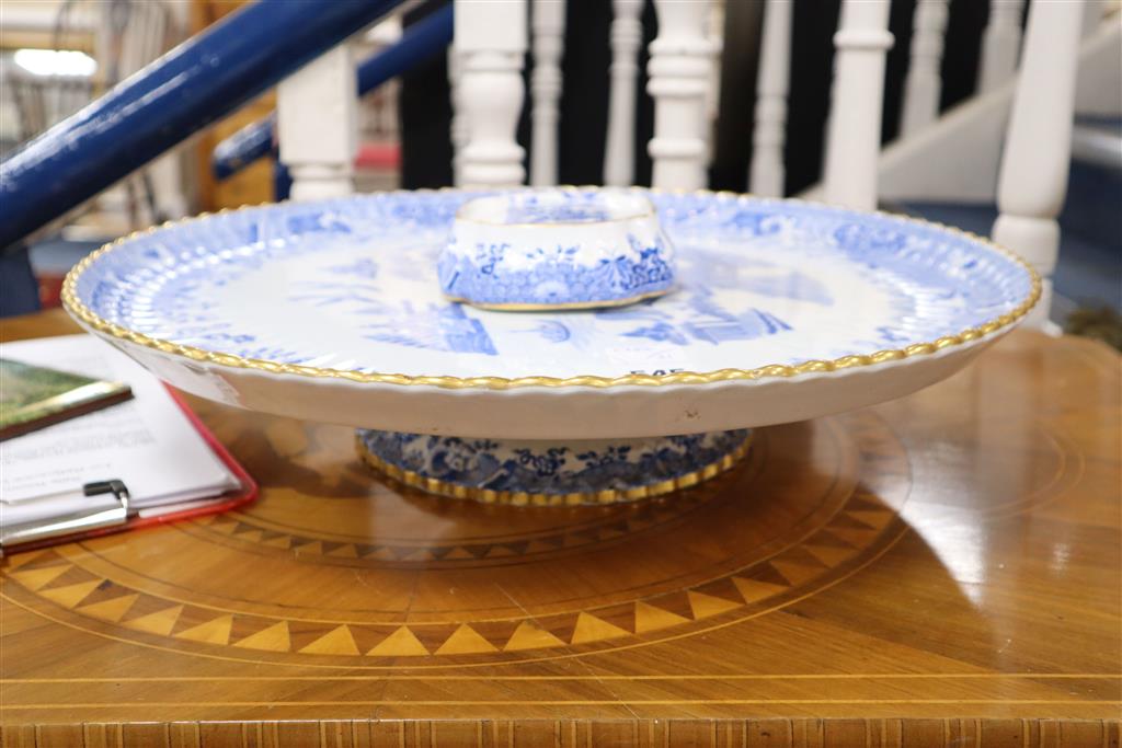 A Copeland blue and white willow pattern Lazy Susan